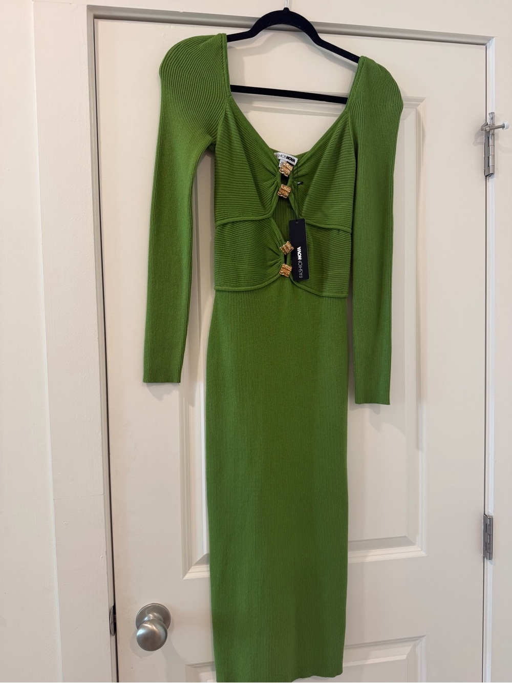 NWT- Green Long Sleeve Knit Dress